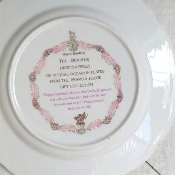 Vintage Royal Doulton Brambly Hedge - The Wedding - Jill Barklem 1987 Plate